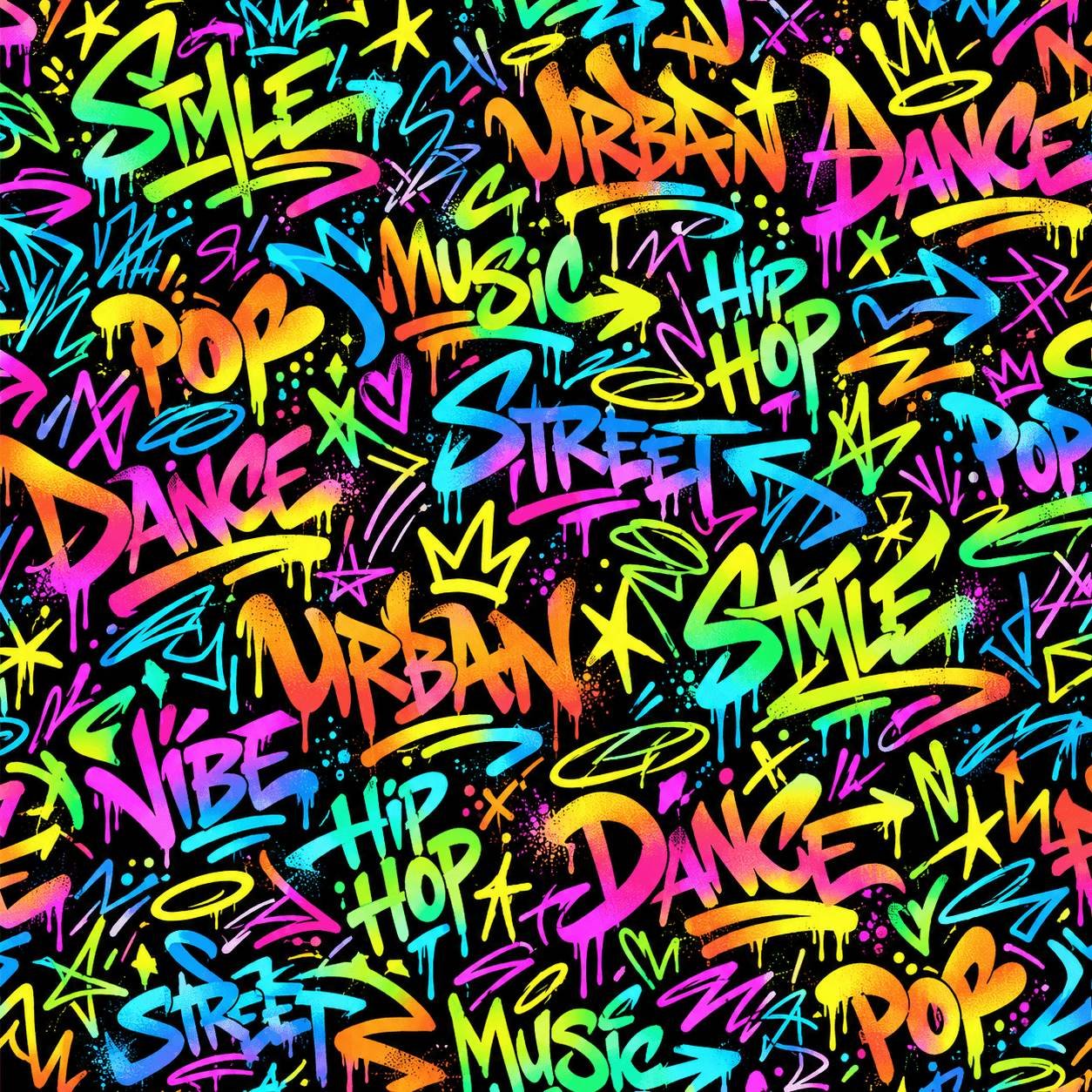 Graffiti typography underwear print