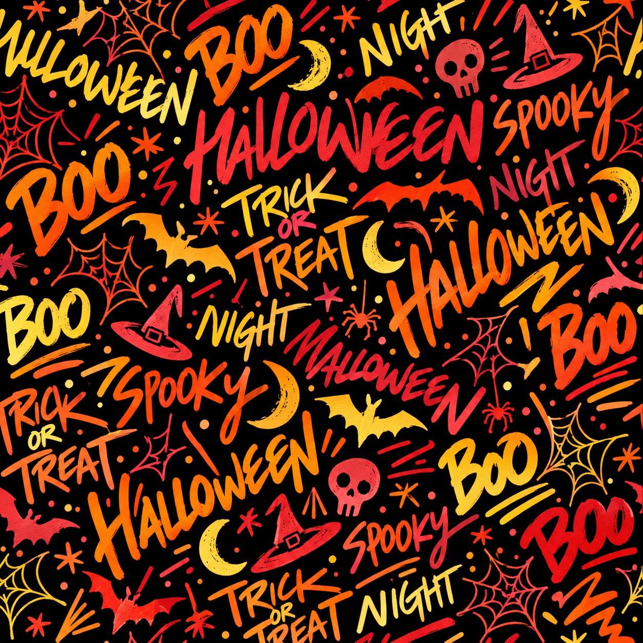 Halloween typography underwear print