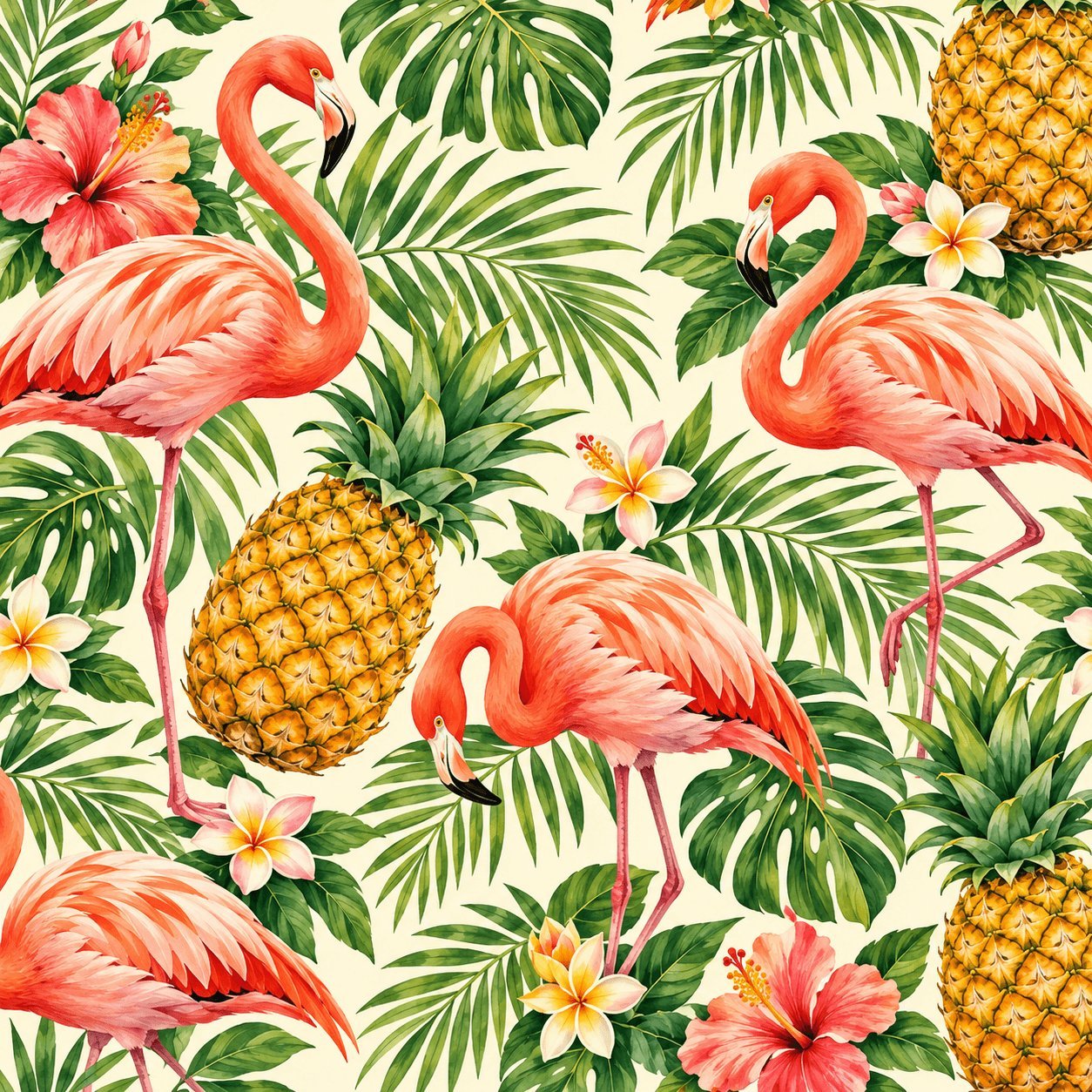 Tropical flamingo underwear print